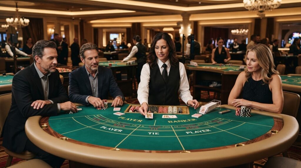 Bàn chơi baccarat trực tuyến uy tín với bài chia chuyên nghiệp tại sòng bài