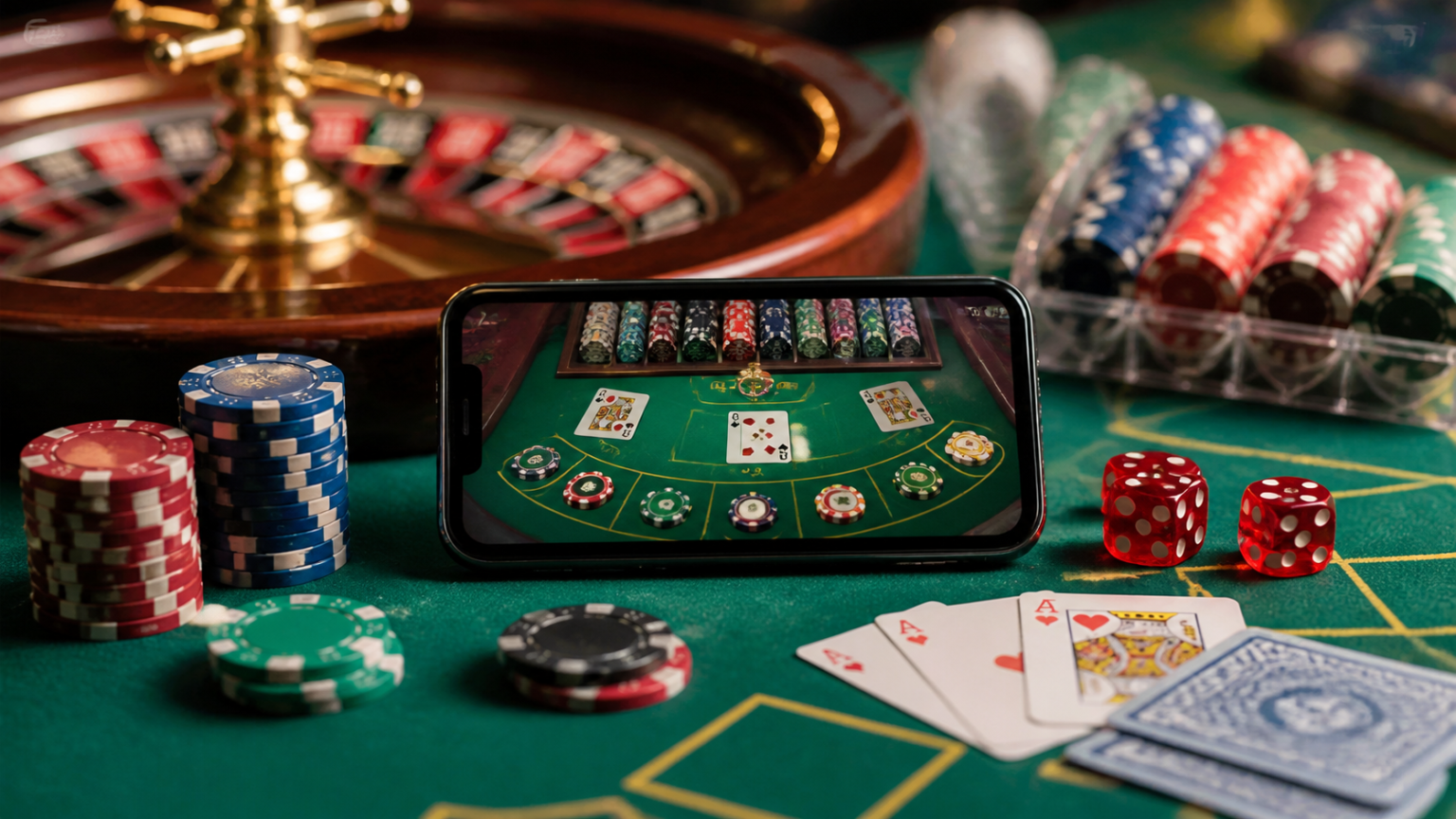 Best Online Casino Singapore: What Players Should Look For Online casino player using a smartphone at a casino table