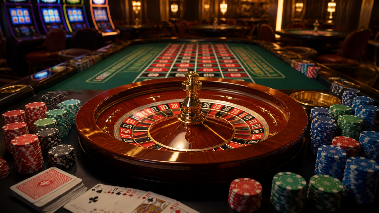 Best Online Casino Sites Singapore: How to Evaluate Them Wisely Casino gaming setup with cards, roulette wheel, and slot machines