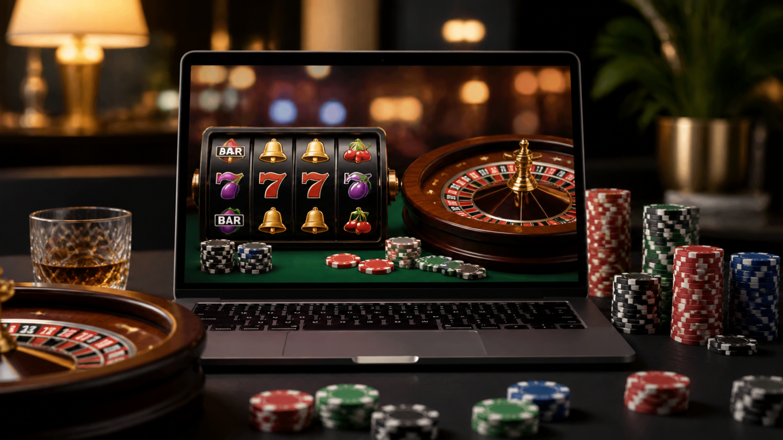Best Online Casino Sites Singapore: How to Evaluate Your Options Online casino site displayed on a laptop with casino chips and game icons