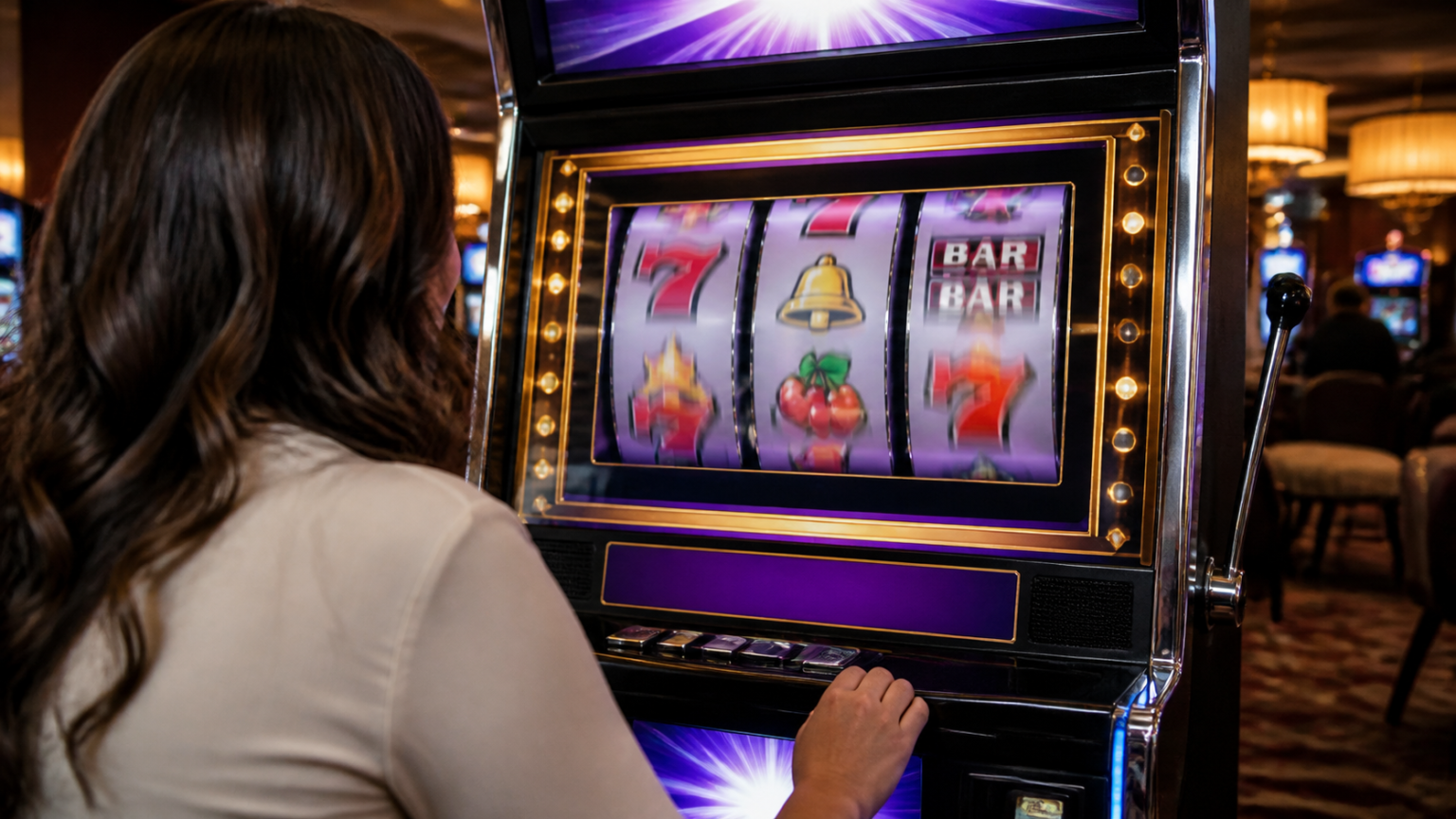 game nổ hũ: Cách hiểu luật chơi và chọn trải nghiệm phù hợp Máy nổ hũ với các cuộn biểu tượng và giao diện trò chơi casino