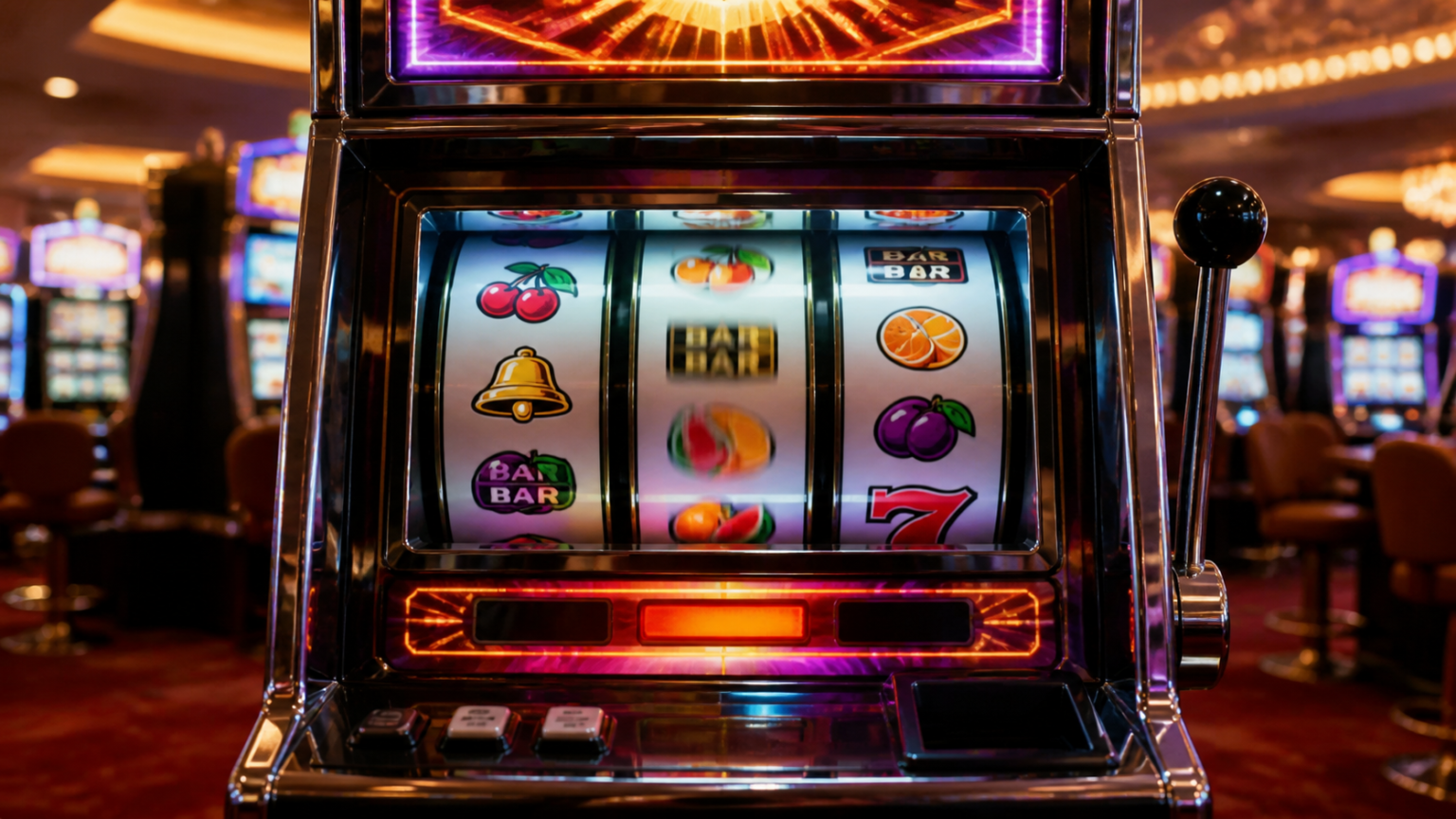Máy slot trong casino với vòng quay nổ hũ